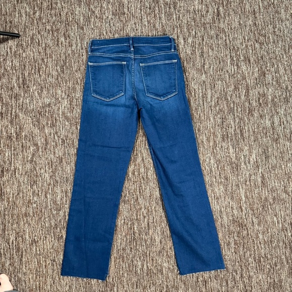NWOT Frame Denim Le High Skinny Stagger Raw Hem Jeans Cropped Medium Wash 27 - Picture 2 of 10